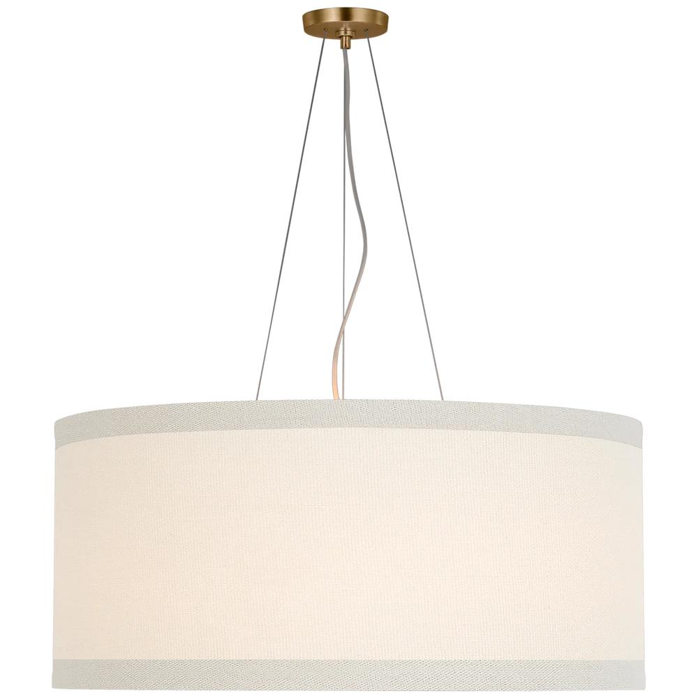 Winona Large Hanging Shade-Visual Comfort-VISUAL-KS 5079G-L-PendantsGild - Linen Shade-2-France and Son