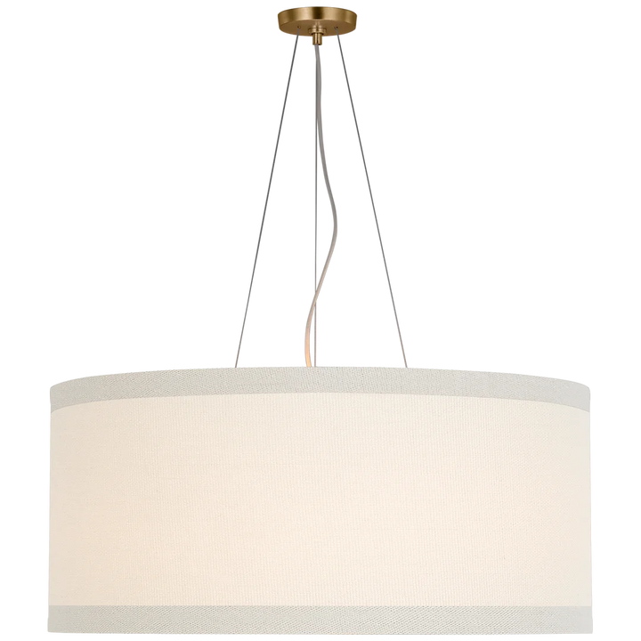 Winona Large Hanging Shade-Visual Comfort-VISUAL-KS 5079G-L-PendantsGild - Linen Shade-2-France and Son