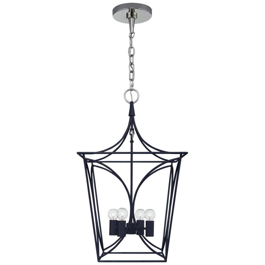 Cavabiru Lantern-Visual Comfort-VISUAL-KS 5144NVY/PN-PendantsFrench Navy and Polished Nickel-Small-9-France and Son