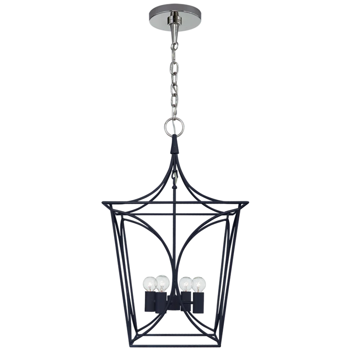 Cavabiru Lantern-Visual Comfort-VISUAL-KS 5144NVY/PN-PendantsFrench Navy and Polished Nickel-Small-9-France and Son