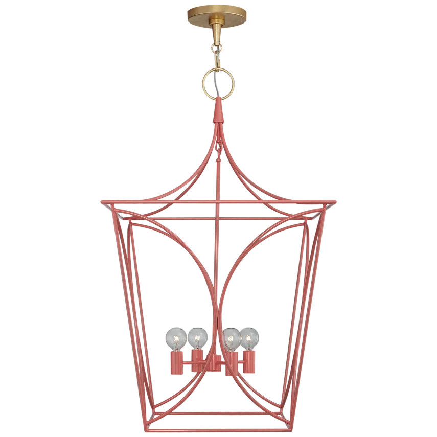 Cavabiru Medium Lantern-Visual Comfort-VISUAL-KS 5145CRL/G-PendantsCoral and Gild-1-France and Son