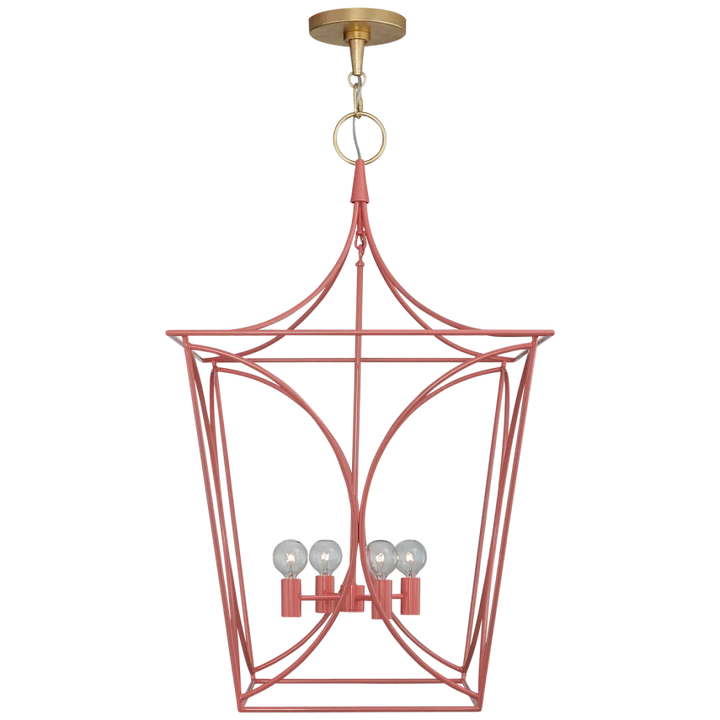 Cavabiru Medium Lantern-Visual Comfort-VISUAL-KS 5145CRL/G-PendantsCoral and Gild-1-France and Son