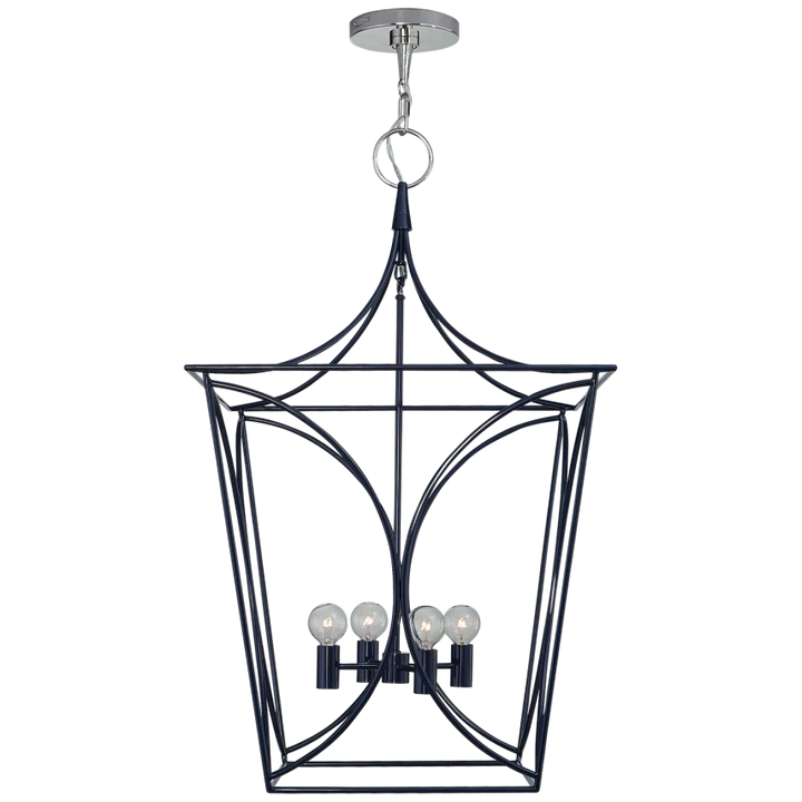 Cavabiru Medium Lantern-Visual Comfort-VISUAL-KS 5145NVY/PN-PendantsFrench Navy and Polished Nickel-4-France and Son