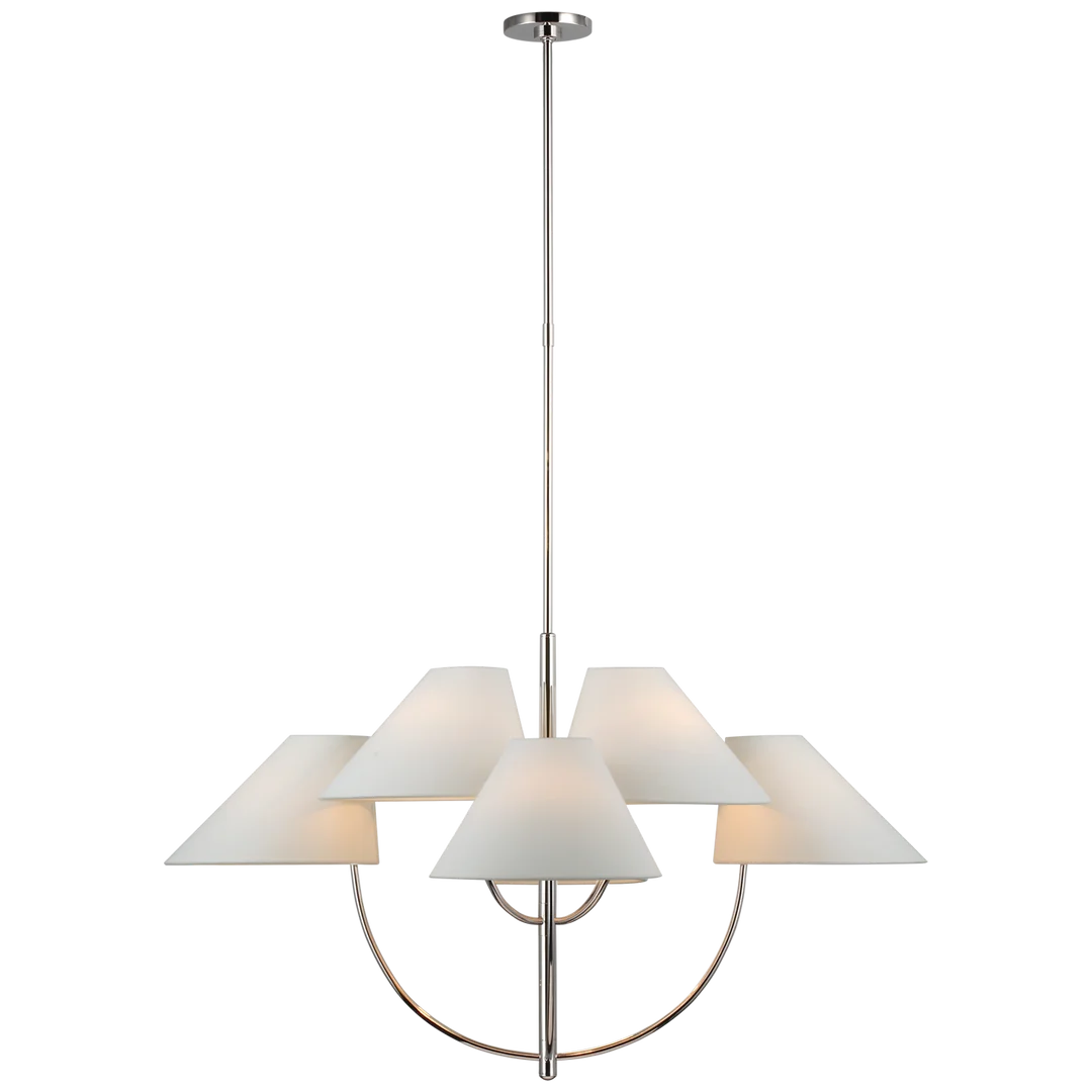 Kiya Large Two - Tier Chandelier-Visual Comfort-VISUAL-KS 5225PN-L-ChandeliersNickel-1-France and Son