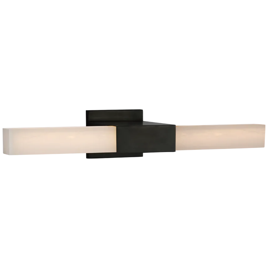 Over The Mirror Bath Light-Visual Comfort-VISUAL-KW 2117BZ-ALB-Bathroom VanityBronze - 24"-Alabaster-2-France and Son