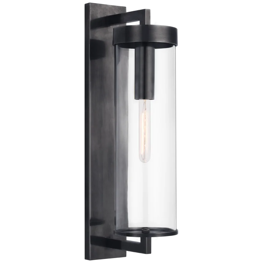 Limo Large Bracketed Outdoor Wall Sconce-Visual Comfort-VISUAL-KW 2123BZ-CG-Wall LightingBronze-Clear Glass-3-France and Son