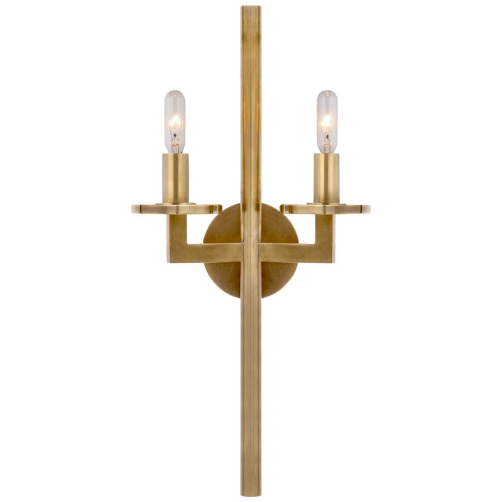 Limo Double Sconce-Visual Comfort-VISUAL-KW 2201AB-Wall LightingAntique-Burnished Brass-No Option-7-France and Son