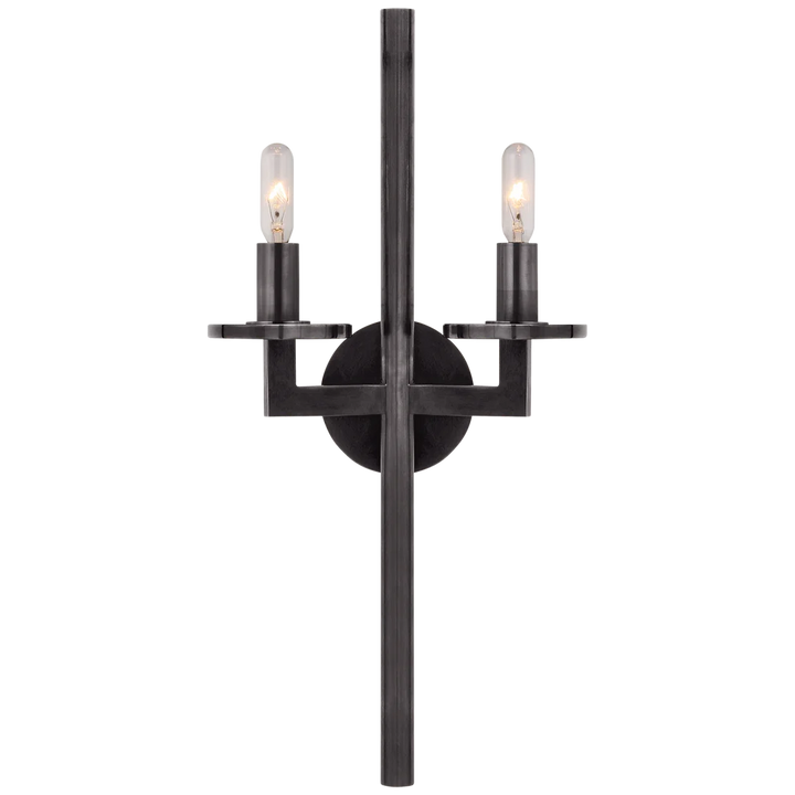 Limo Double Sconce-Visual Comfort-VISUAL-KW 2201BZ-Wall LightingBronze-No Option-8-France and Son