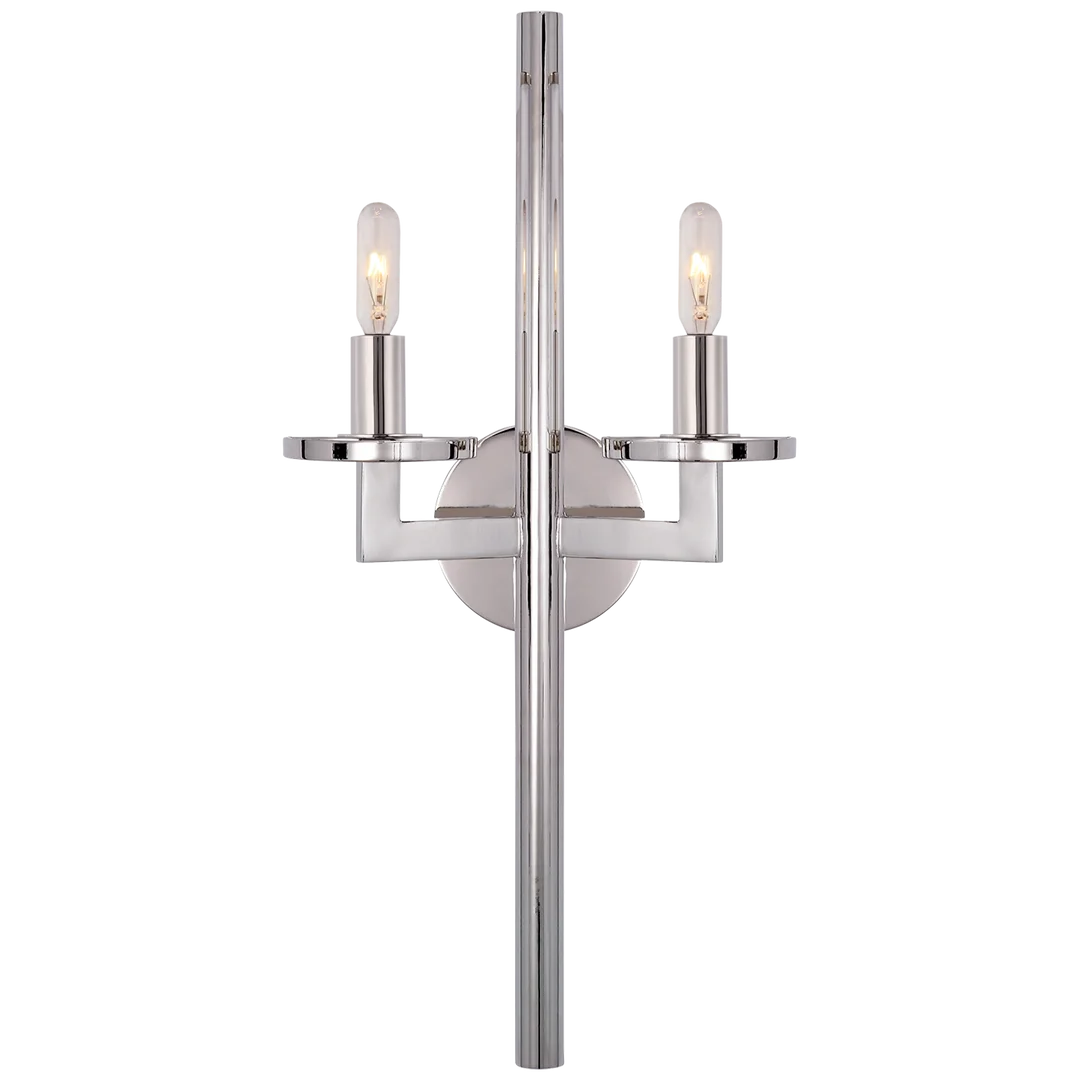 Limo Double Sconce-Visual Comfort-VISUAL-KW 2201PN-Wall LightingPolished Nickel-No Option-9-France and Son