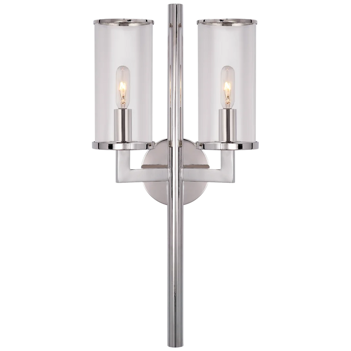 Limo Double Sconce-Visual Comfort-VISUAL-KW 2201PN-CG-Wall LightingPolished Nickel-Clear Glass-5-France and Son