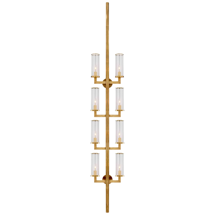 Limo Statement Sconce-Visual Comfort-VISUAL-KW 2204AB-CG-Wall SconcesAntique-Burnished Brass with Clear Glass-1-France and Son