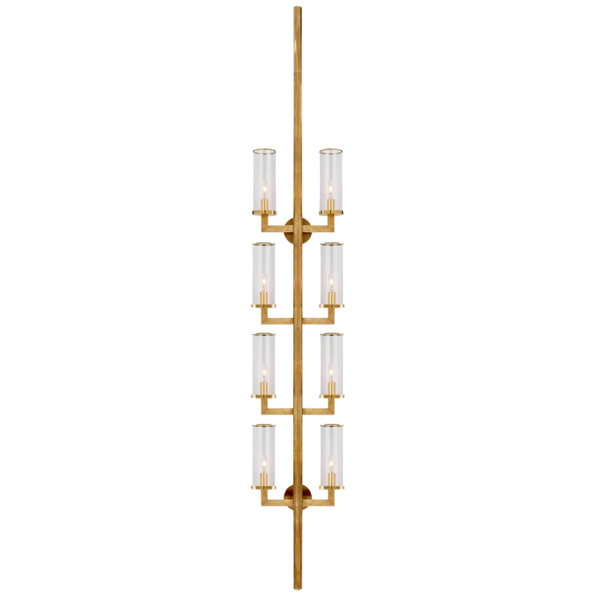 Limo Statement Sconce-Visual Comfort-VISUAL-KW 2204AB-CG-Wall SconcesAntique-Burnished Brass with Clear Glass-1-France and Son