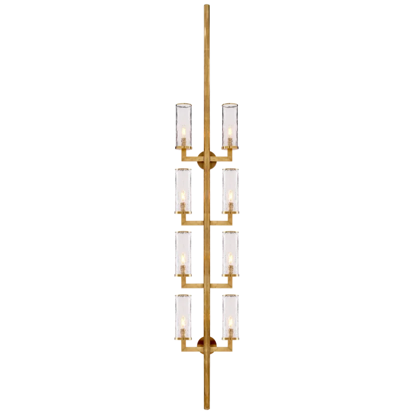 Limo Statement Sconce-Visual Comfort-VISUAL-KW 2204AB-CRG-Wall SconcesAntique-Burnished Brass with Crackle Glass-2-France and Son