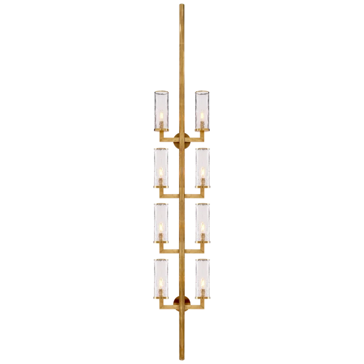 Limo Statement Sconce-Visual Comfort-VISUAL-KW 2204AB-CRG-Wall SconcesAntique-Burnished Brass with Crackle Glass-2-France and Son