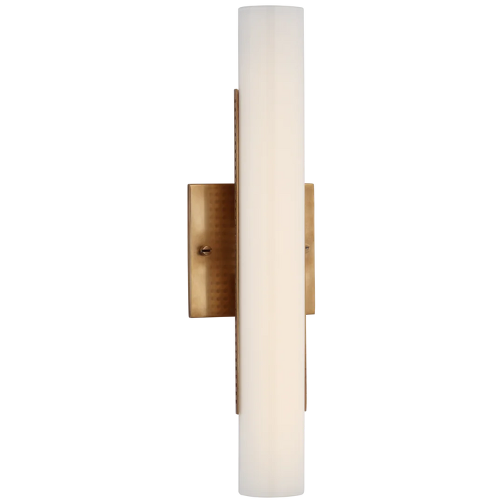 Peter 15" Bath Light-Visual Comfort-VISUAL-KW 2222AB-WG-Bathroom LightingAntique-Burnished Brass-White Glass-1-France and Son