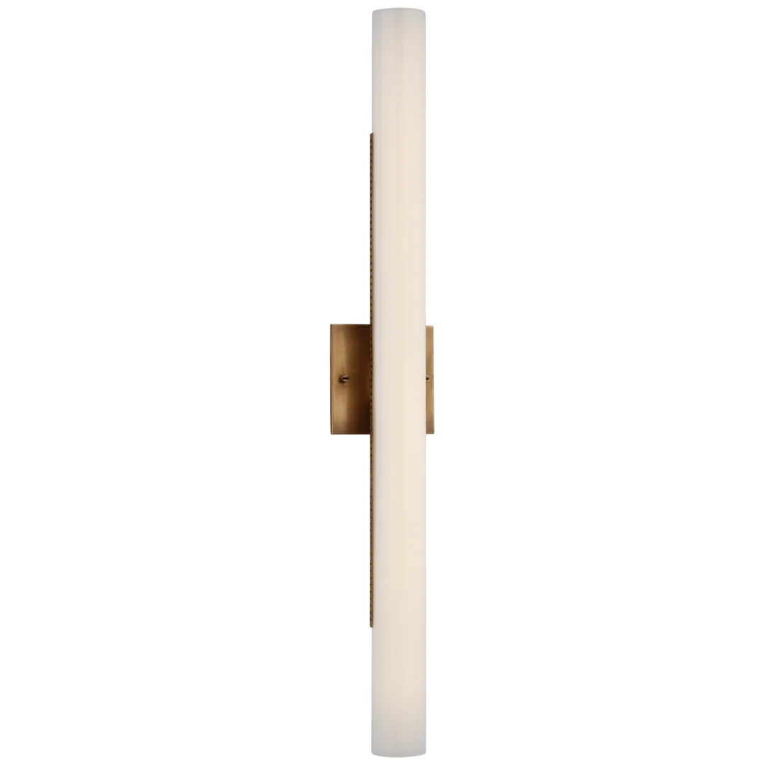 Precise 28" Bath Light-Visual Comfort-VISUAL-KW 2224AB-WG-Bathroom VanityAntique-Burnished Brass-White Glass-1-France and Son