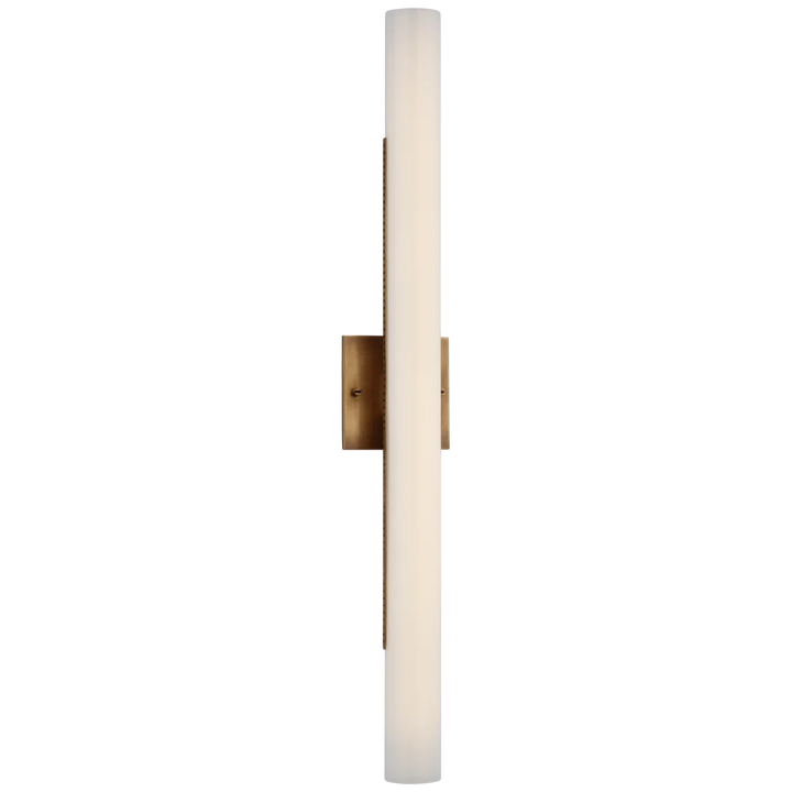 Precise 28" Bath Light-Visual Comfort-VISUAL-KW 2224AB-WG-Bathroom VanityAntique-Burnished Brass-White Glass-1-France and Son