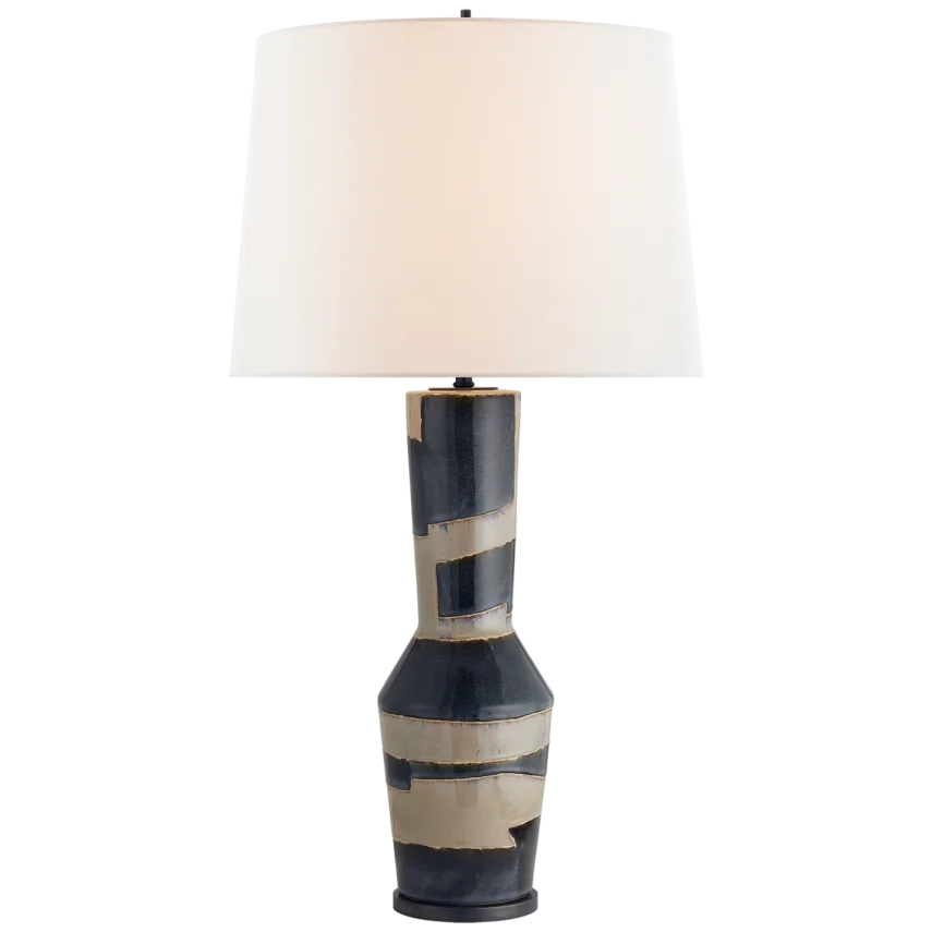 Alma Table Lamp-Visual Comfort-VISUAL-KW 3024SBK-L-Table LampsSand and Wide Black Stripe-2-France and Son