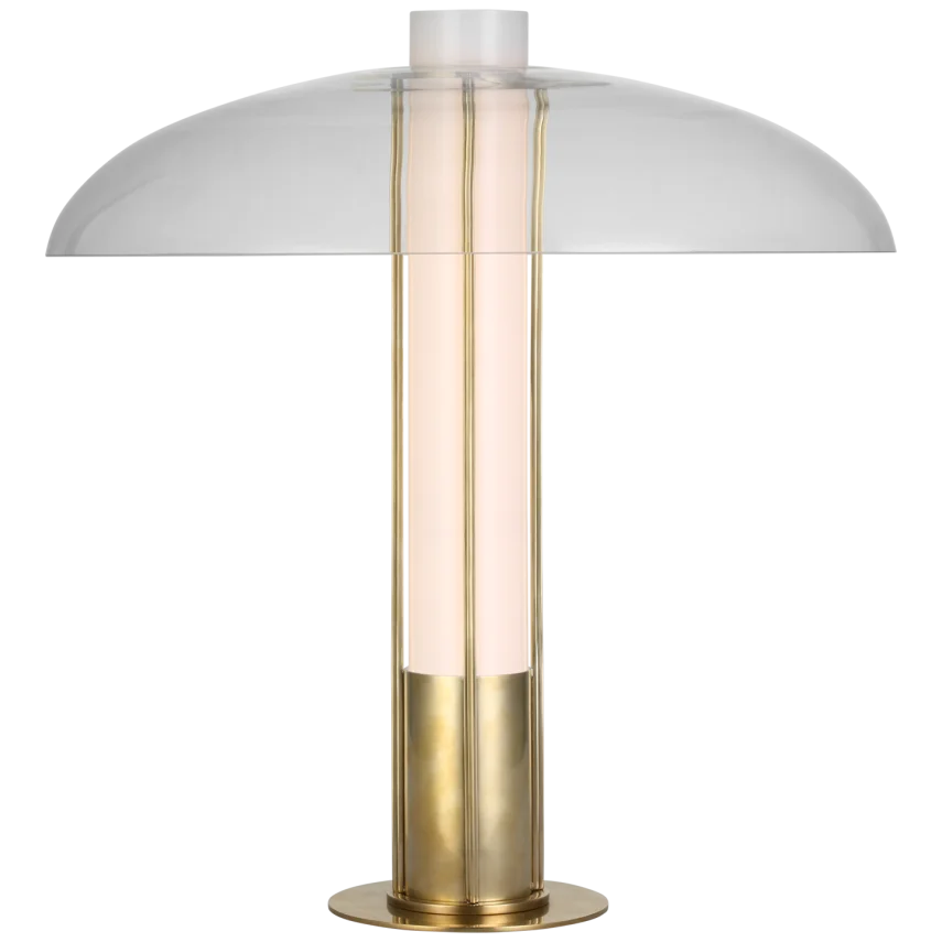 Tronsy Medium Table Lamp-Visual Comfort-VISUAL-KW 3420AB-CG-Table LampsAntique-Burnished Brass with Clear Glass-2-France and Son