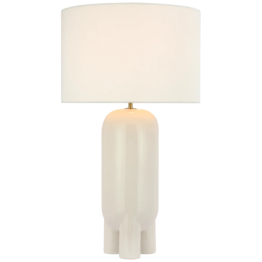 Charlene Large Table Lamp-Visual Comfort-VISUAL-KW 3664NWT-L-Table LampsNew White-Linen Shade-2-France and Son