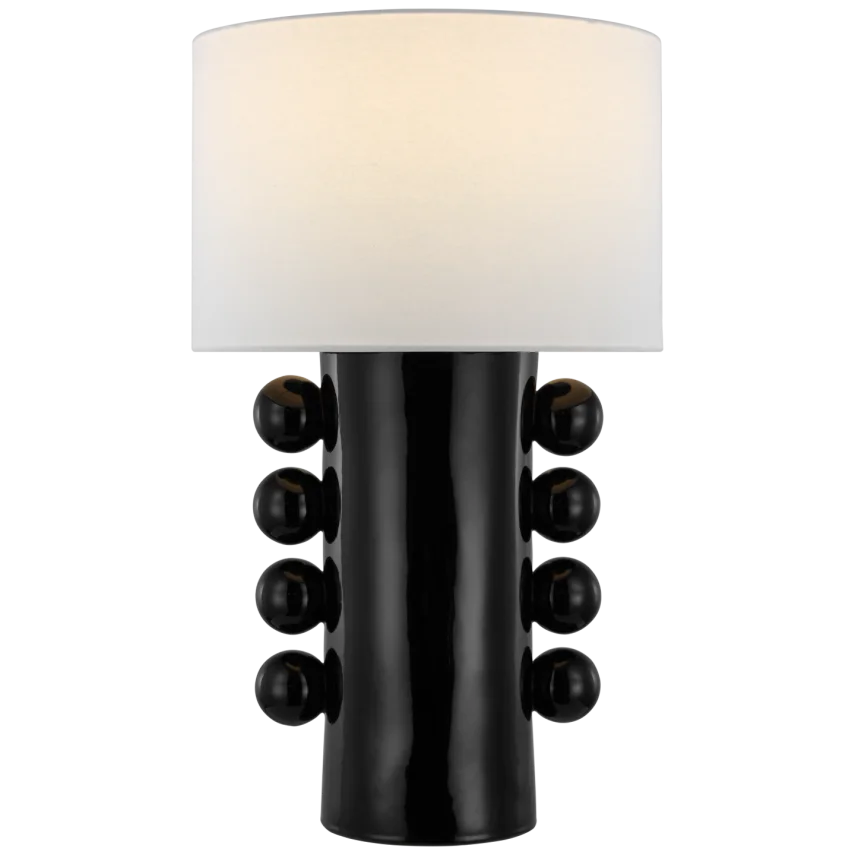 Tagya Tall Table Lamp-Visual Comfort-VISUAL-KW 3687BLK-L-Table LampsBlack-Linen-1-France and Son