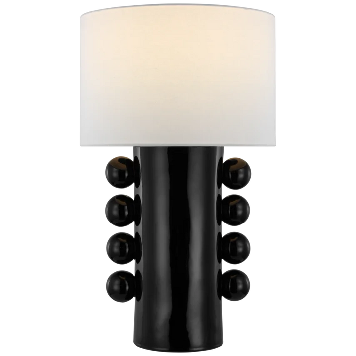 Tagya Tall Table Lamp-Visual Comfort-VISUAL-KW 3687BLK-L-Table LampsBlack-Linen-1-France and Son