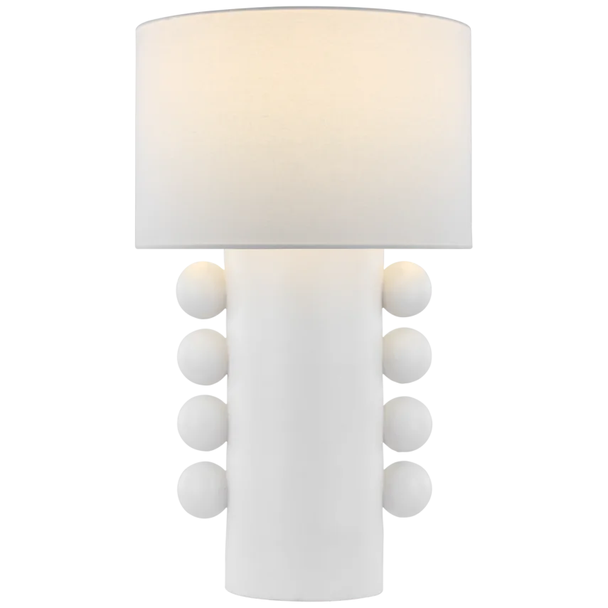 Tagya Tall Table Lamp-Visual Comfort-VISUAL-KW 3687PW-L-Table LampsPlaster White-Linen-3-France and Son