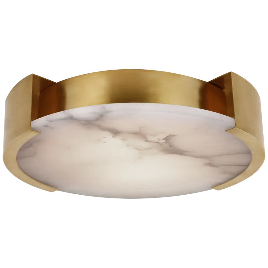 Margareth X-Large Flush Mount-Visual Comfort-VISUAL-KW 4016AB-ALB-Flush MountsAntique-Burnished Brass-Alabaster-1-France and Son