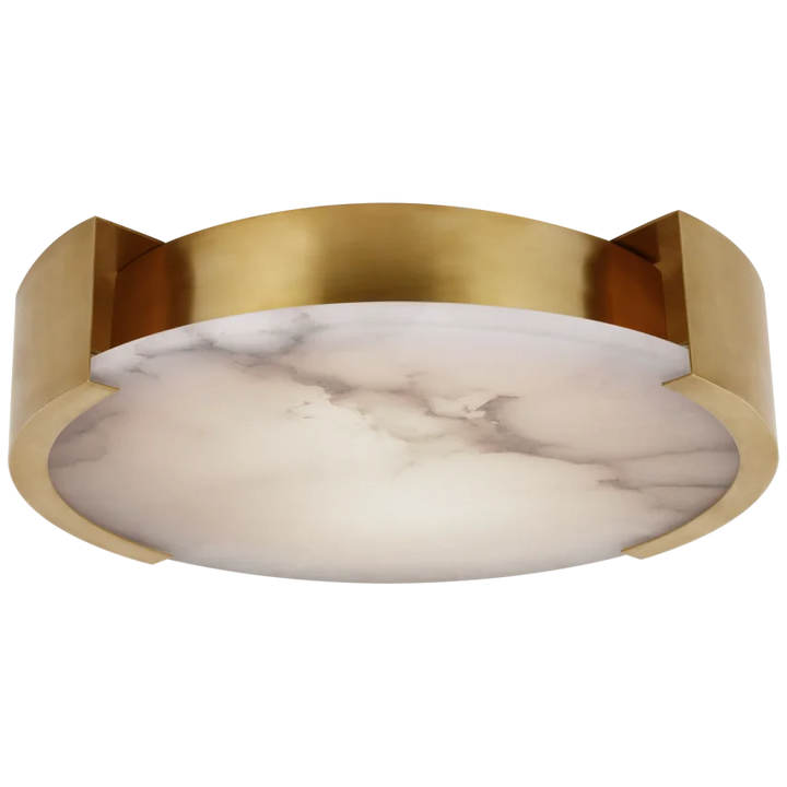 Margareth X-Large Flush Mount-Visual Comfort-VISUAL-KW 4016AB-ALB-Flush MountsAntique-Burnished Brass-Alabaster-1-France and Son