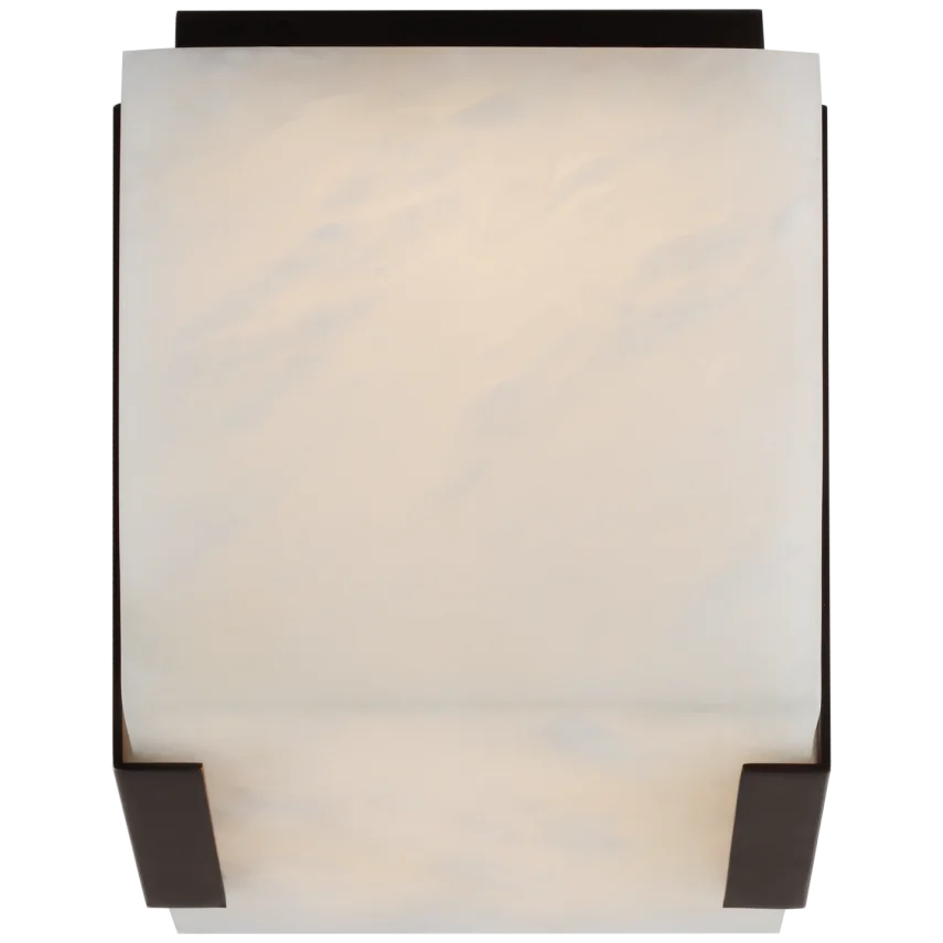 Corry Tall Clip Solitaire Flush Mount-Visual Comfort-VISUAL-KW 4111BZ-ALB-Flush MountsBronze-Alabaster-2-France and Son
