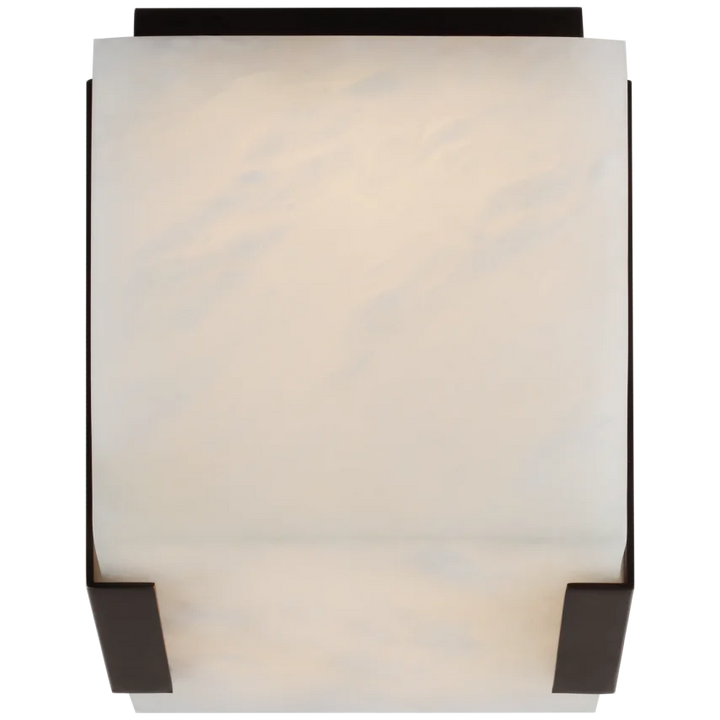 Corry Tall Clip Solitaire Flush Mount-Visual Comfort-VISUAL-KW 4111BZ-ALB-Flush MountsBronze-Alabaster-2-France and Son