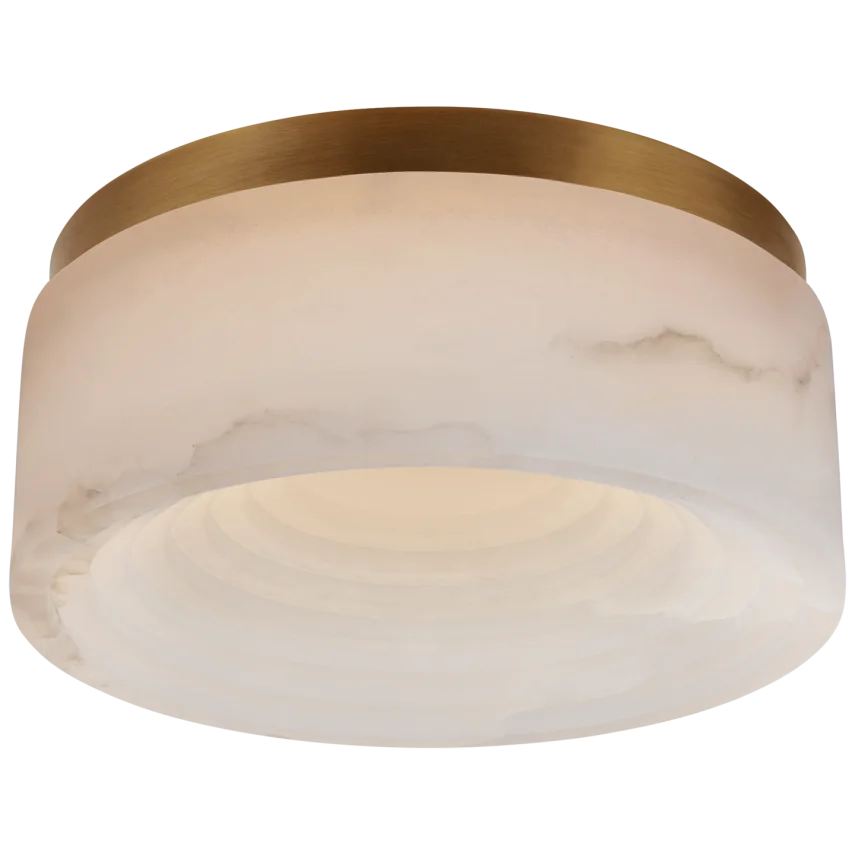 Otopia Flush Mount-Visual Comfort-VISUAL-KW 4901AB-ALB-Flush MountsSmall-Antique-Burnished Brass-Alabaster-4-France and Son