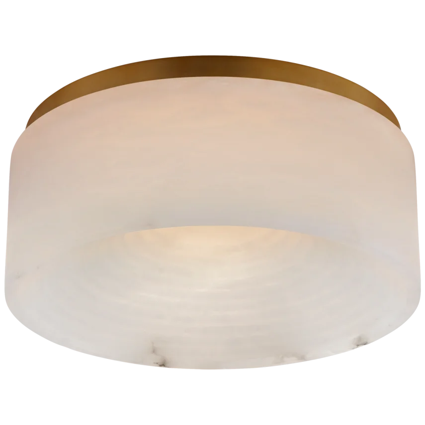 Otopia Medium Flush Mount-Visual Comfort-VISUAL-KW 4902AB-ALB-Flush MountsAntique-Burnished Brass-Alabaster-1-France and Son