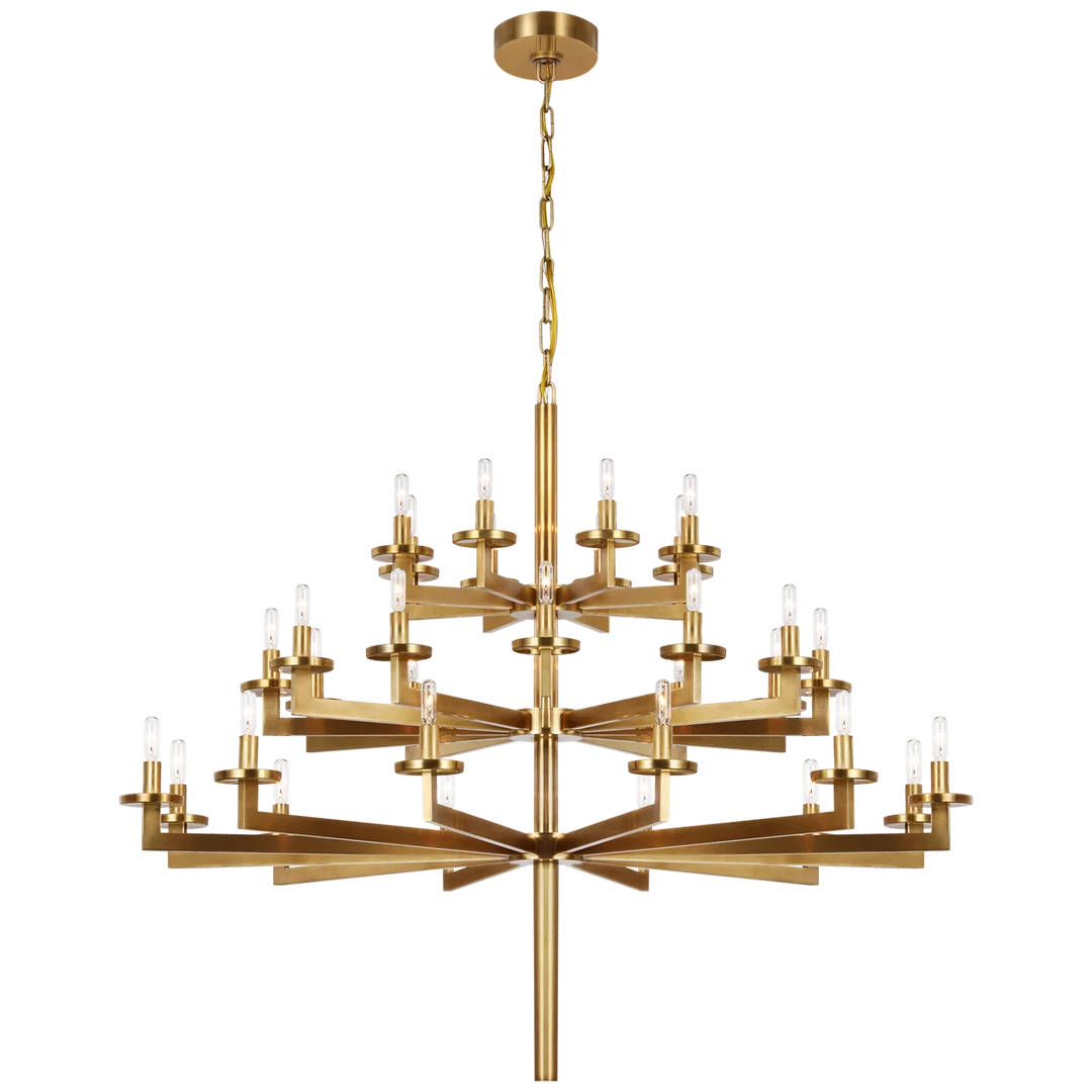 Layla Triple Tier Chandelier-Visual Comfort-VISUAL-KW 5202AB-ChandeliersBrass-No Option-4-France and Son