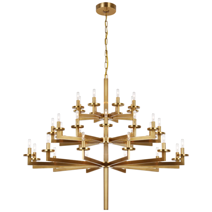 Layla Triple Tier Chandelier-Visual Comfort-VISUAL-KW 5202AB-ChandeliersBrass-No Option-4-France and Son