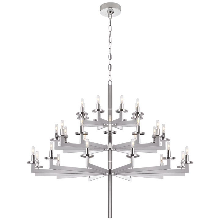 Layla Triple Tier Chandelier-Visual Comfort-VISUAL-KW 5202PN-ChandeliersNickel-No Option-6-France and Son