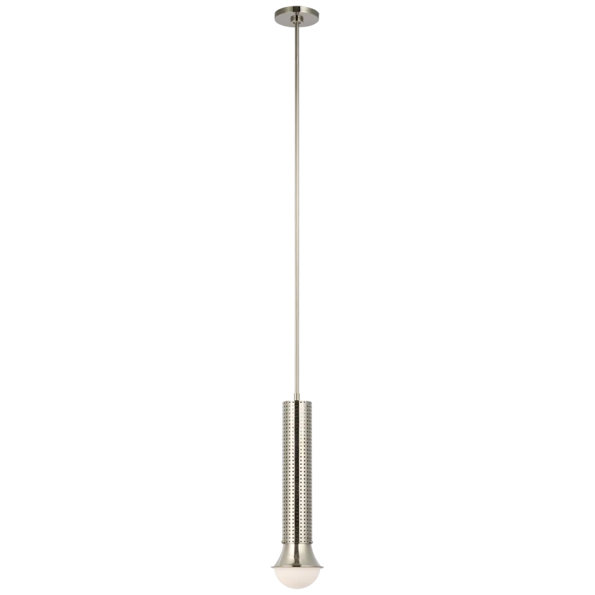 Pretty Petite Elongated Pendant-Visual Comfort-VISUAL-KW 5220PN-WG-PendantsPolished Nickel-White Glass-3-France and Son