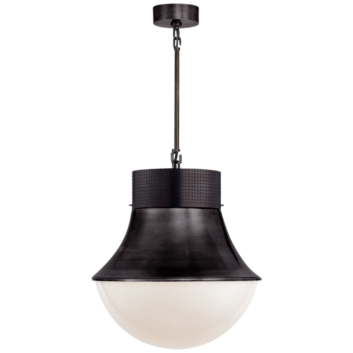 Priscilla Large Pendant-Visual Comfort-VISUAL-KW 5223BZ-WG-PendantsBronze-White Glass-3-France and Son