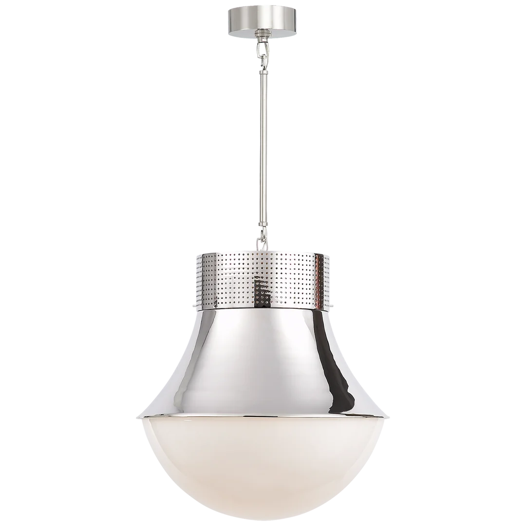 Priscilla Large Pendant-Visual Comfort-VISUAL-KW 5223PN-WG-PendantsPolished Nickel-White Glass-4-France and Son