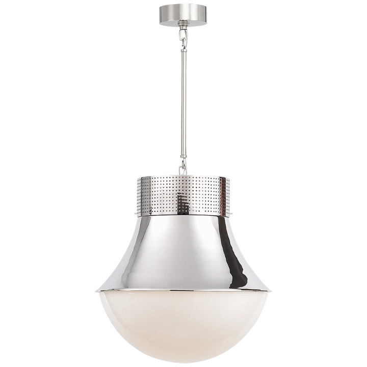 Priscilla Large Pendant-Visual Comfort-VISUAL-KW 5223PN-WG-PendantsPolished Nickel-White Glass-4-France and Son