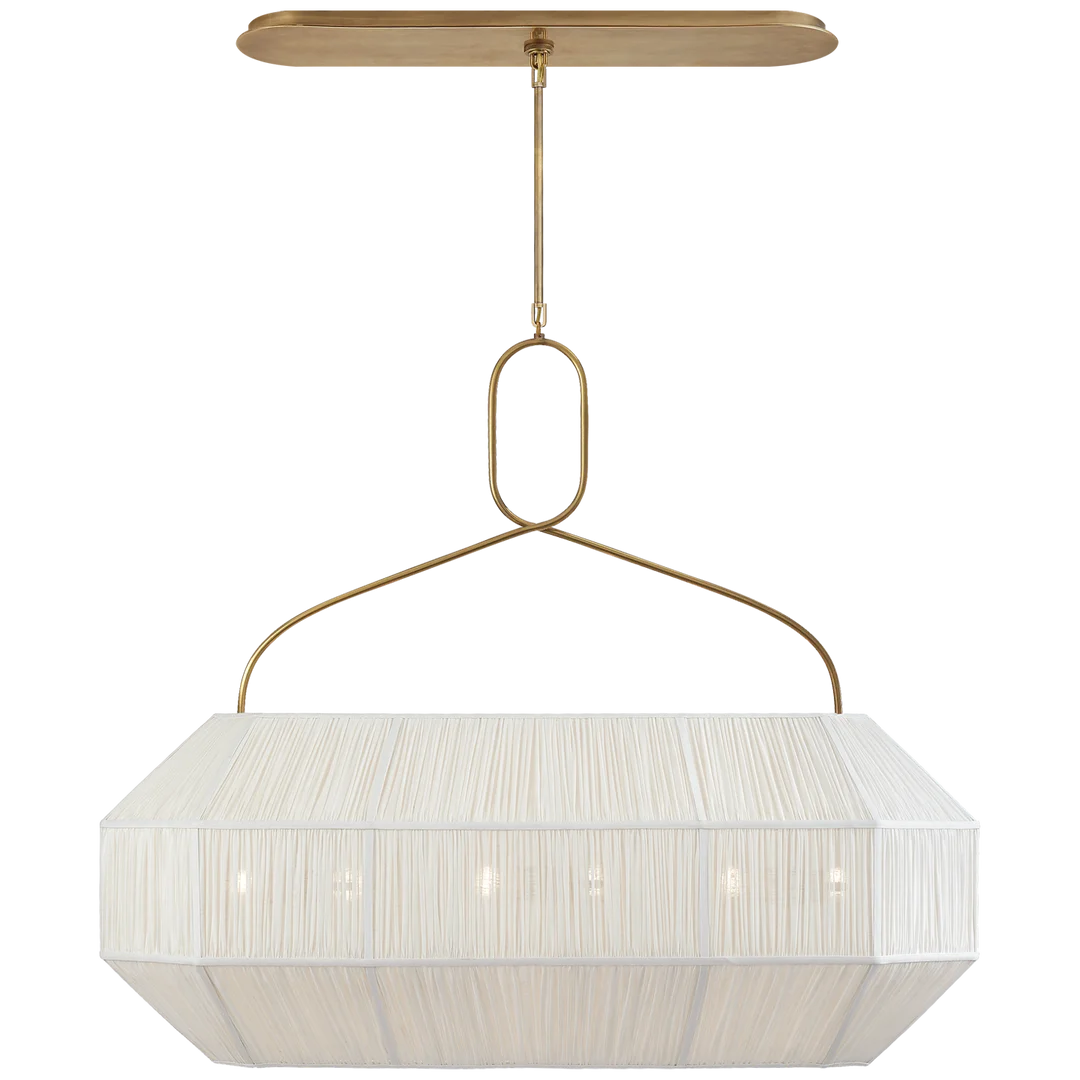 Faza Medium Linear Lantern-Visual Comfort-VISUAL-KW 5317AB-L-Outdoor LanternsBrass-1-France and Son