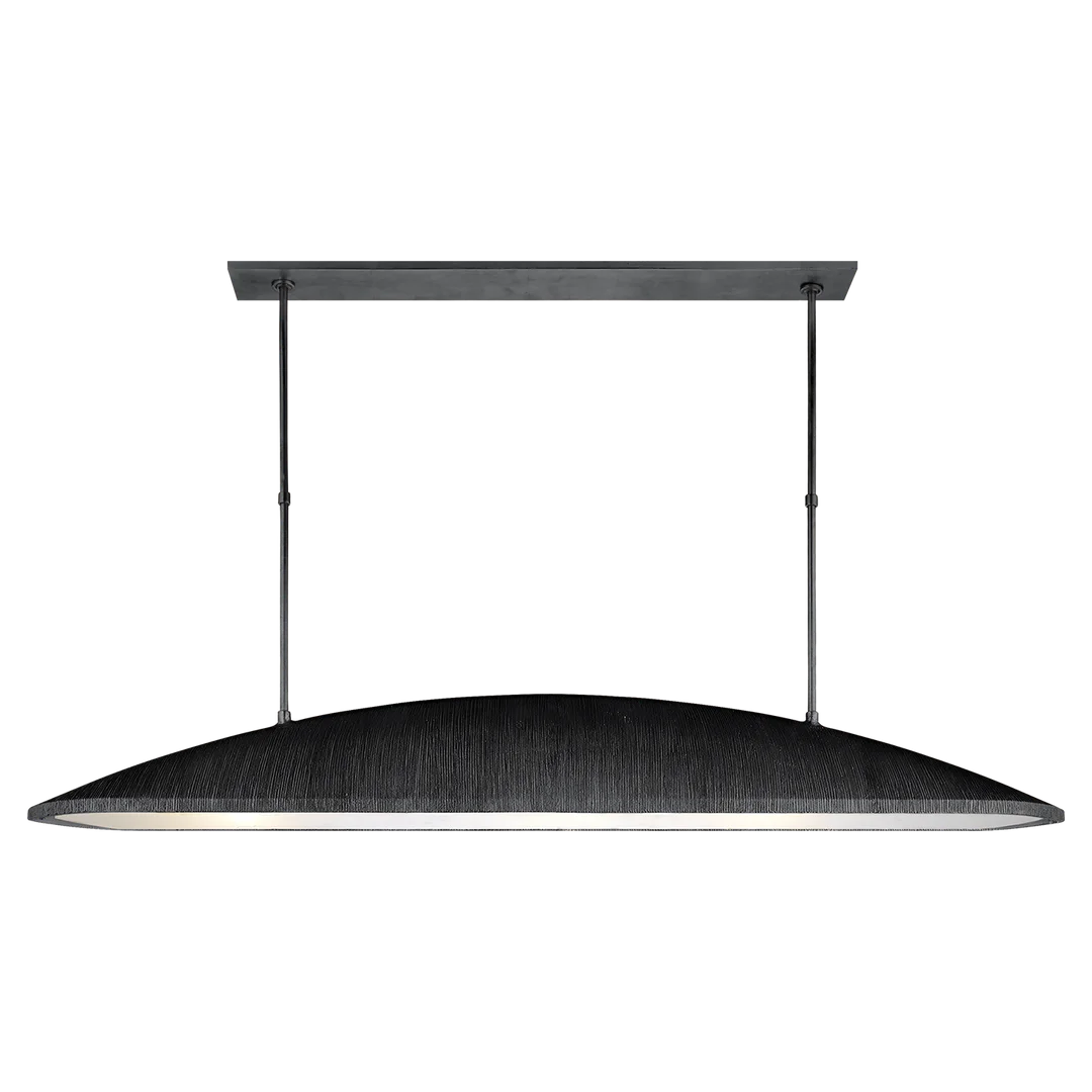 Etopia Large Linear Pendant-Visual Comfort-VISUAL-KW 5550AI-FA-PendantsAged Iron-Frosted Acrylic-1-France and Son