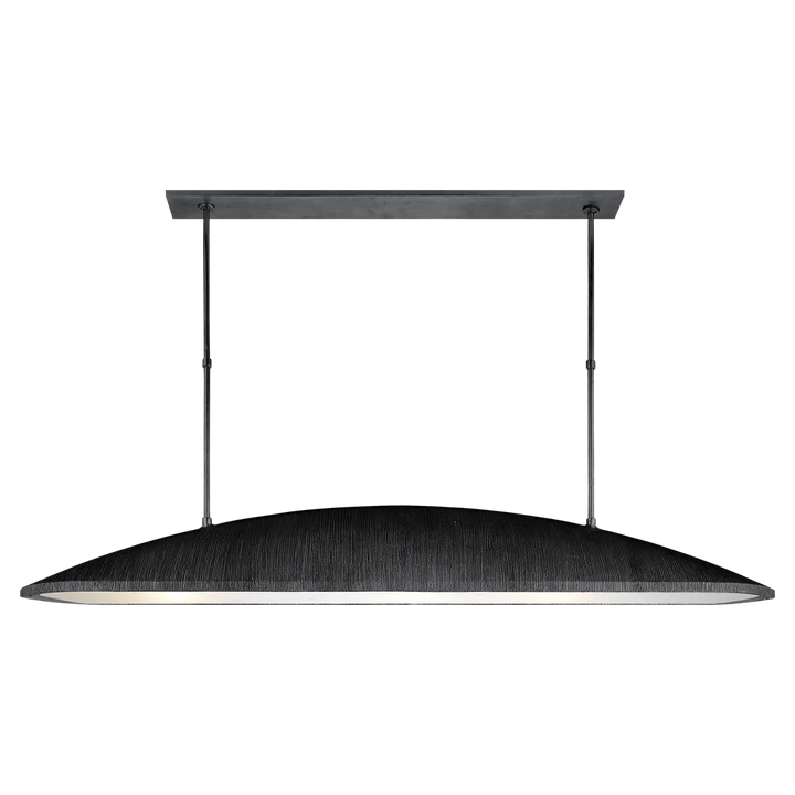 Etopia Large Linear Pendant-Visual Comfort-VISUAL-KW 5550AI-FA-PendantsAged Iron-Frosted Acrylic-1-France and Son