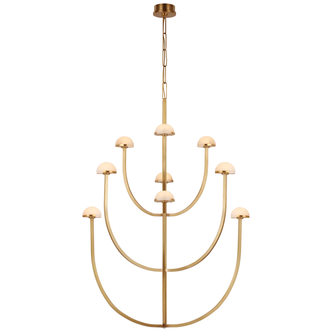 Peodra X-Large Three-Tier Chandelier-Visual Comfort-VISUAL-KW 5622AB-ALB-ChandeliersBrass-1-France and Son