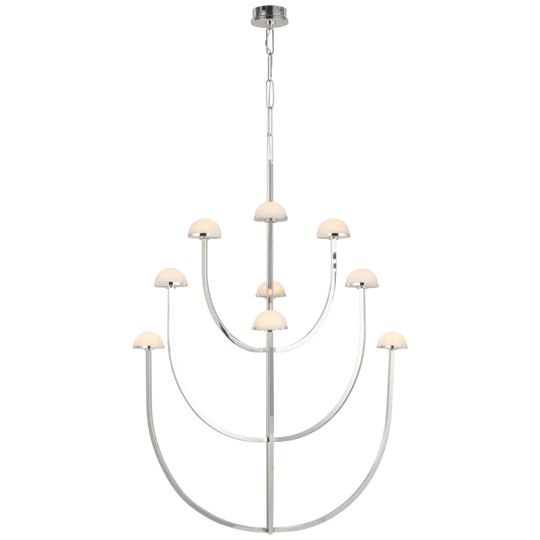 Peodra X-Large Three-Tier Chandelier-Visual Comfort-VISUAL-KW 5622PN-ALB-ChandeliersPolished Nickel-4-France and Son