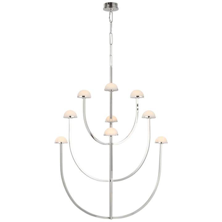 Peodra X-Large Three-Tier Chandelier-Visual Comfort-VISUAL-KW 5622PN-ALB-ChandeliersPolished Nickel-4-France and Son