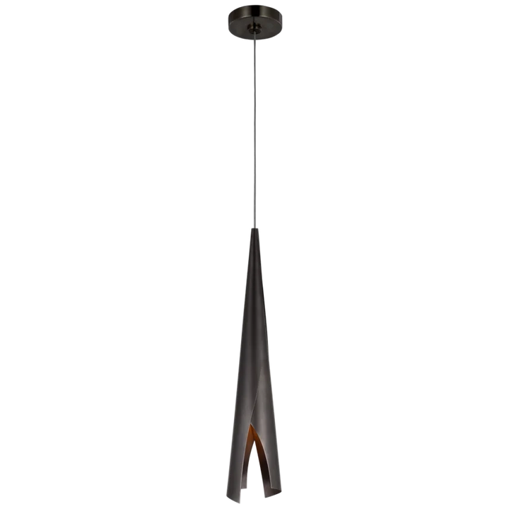 Pibhe Wrapped Pendant-Visual Comfort-VISUAL-KW 5631BZ-PendantsSmall-Bronze-5-France and Son