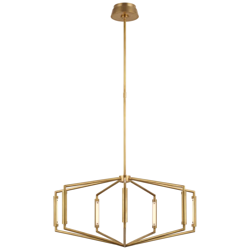 April 30" Low Profile Chandelier-Visual Comfort-VISUAL-KW 5706AB-ChandeliersAntique Burnished Brass-1-France and Son