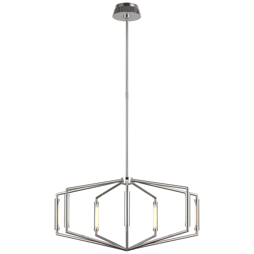 April 30" Low Profile Chandelier-Visual Comfort-VISUAL-KW 5706PN-ChandeliersPolished Nickel-3-France and Son