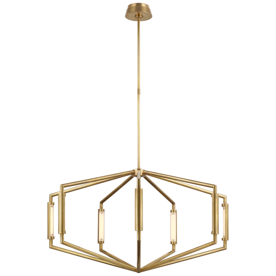April 40" Low Profile Chandelier-Visual Comfort-VISUAL-KW 5707AB-Chandeliers40"/Antique-Burnished Brass-1-France and Son